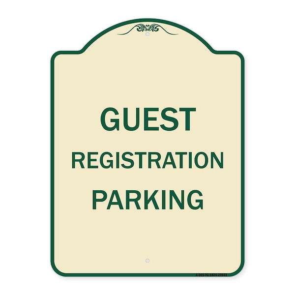 Signmission Guest Registration Parking Heavy-Gauge Aluminum Architectural Sign, 24" x 18", TG-1824-23923 A-DES-TG-1824-23923 - main
